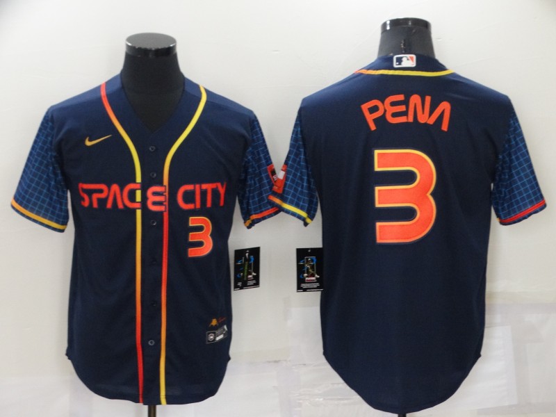 Men's Houston Astros #3 Jeremy Peña 2022 Navy City Connect Cool Base Stitched Jersey Men's Houston Astros #3 Jeremy Peña 2022 Navy City Connect Cool Base Stitched Jersey